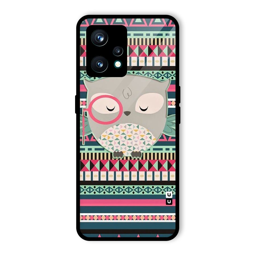 Owl Cute Pattern Glass Back Case for Realme 9 Pro Plus 5G