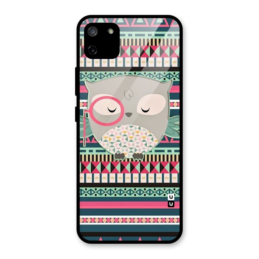 Owl Cute Pattern Glass Back Case for Realme C11