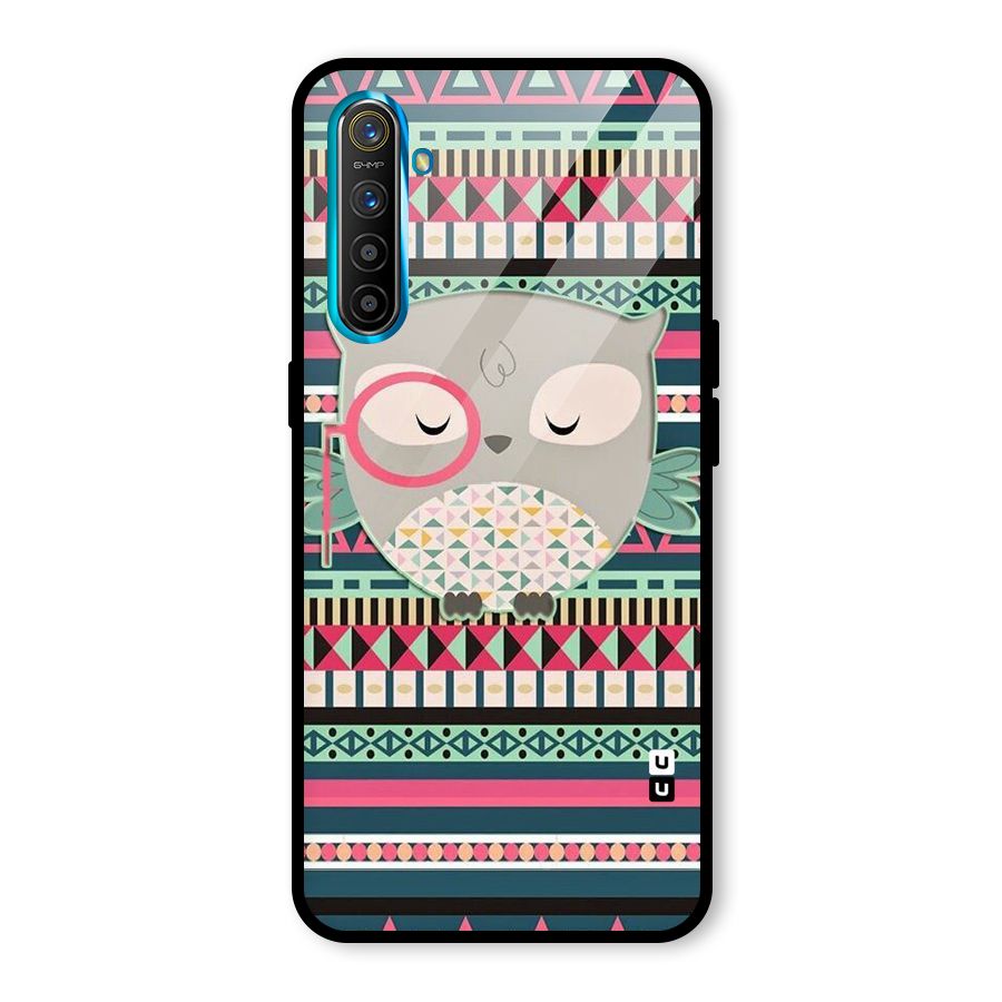 Owl Cute Pattern Glass Back Case for Realme X2