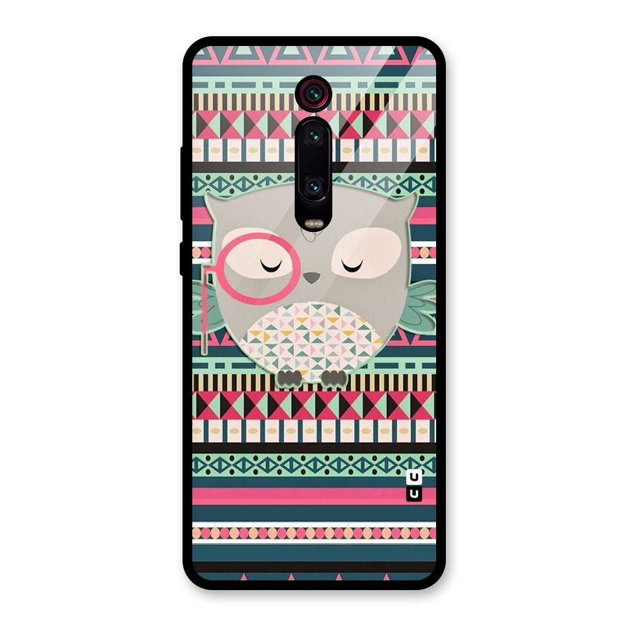 Owl Cute Pattern Glass Back Case for Redmi K20
