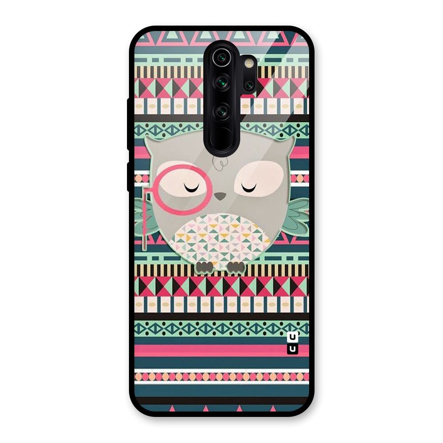 Owl Cute Pattern Glass Back Case for Redmi Note 8 Pro