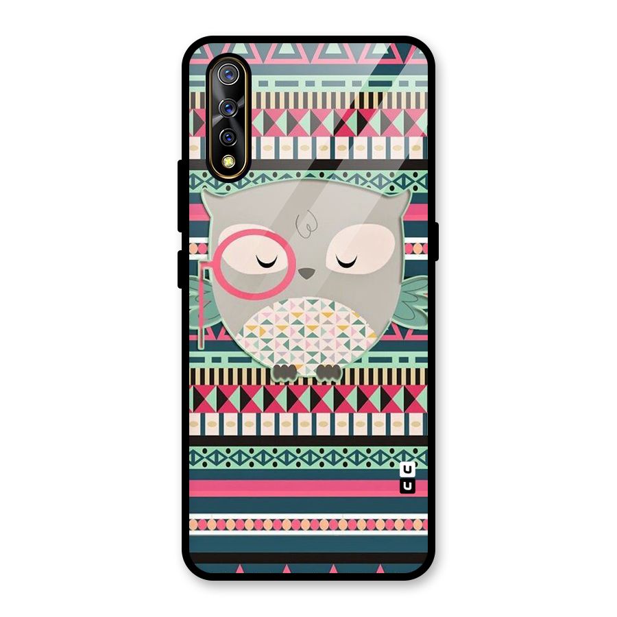 Owl Cute Pattern Glass Back Case for Vivo S1
