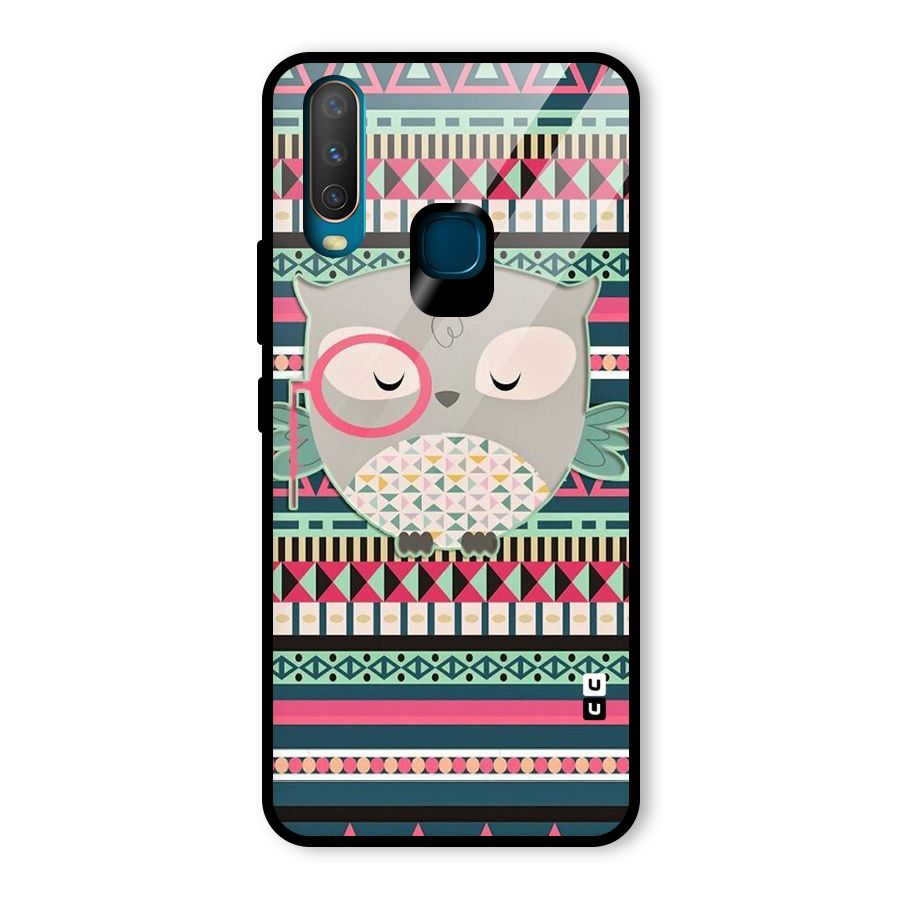 Owl Cute Pattern Glass Back Case for Vivo U10