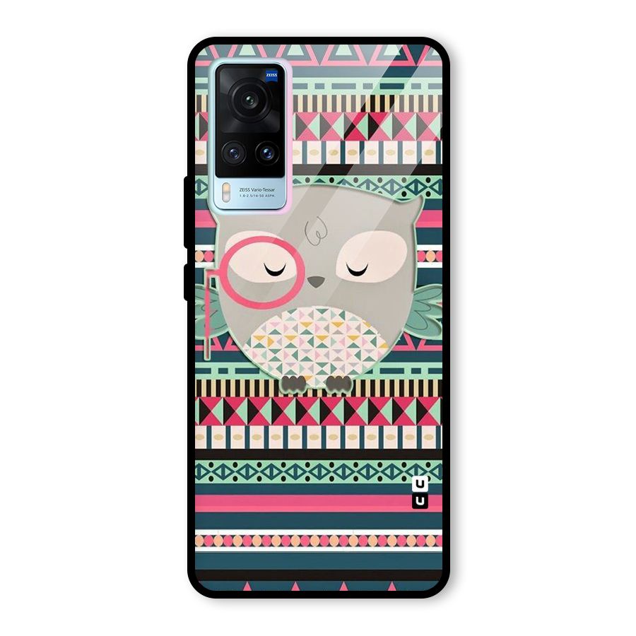 Owl Cute Pattern Glass Back Case for Vivo X60