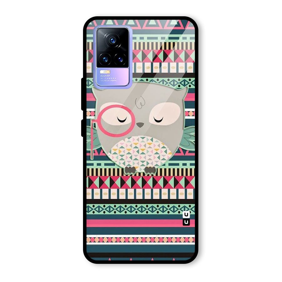 Owl Cute Pattern Glass Back Case for Vivo Y73