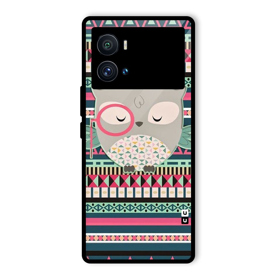 Owl Cute Pattern Glass Back Case for Vivo iQOO 9 Pro