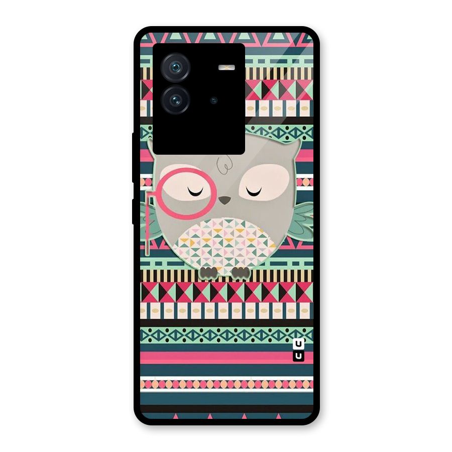 Owl Cute Pattern Glass Back Case for Vivo iQOO Neo 6 5G