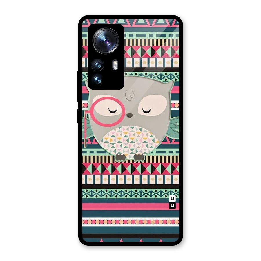 Owl Cute Pattern Glass Back Case for Xiaomi 12 Pro