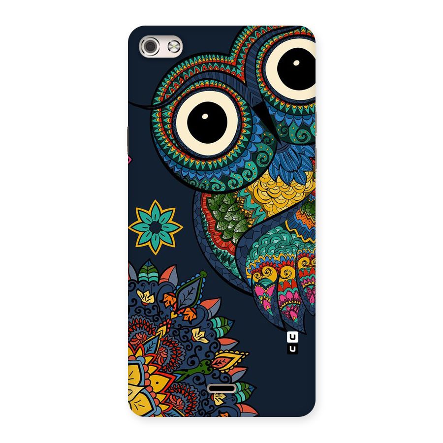Owl Eyes Back Case for Micromax Canvas Silver 5