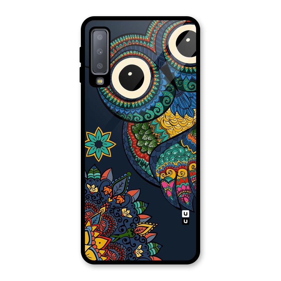 Owl Eyes Glass Back Case for Galaxy A7 (2018)