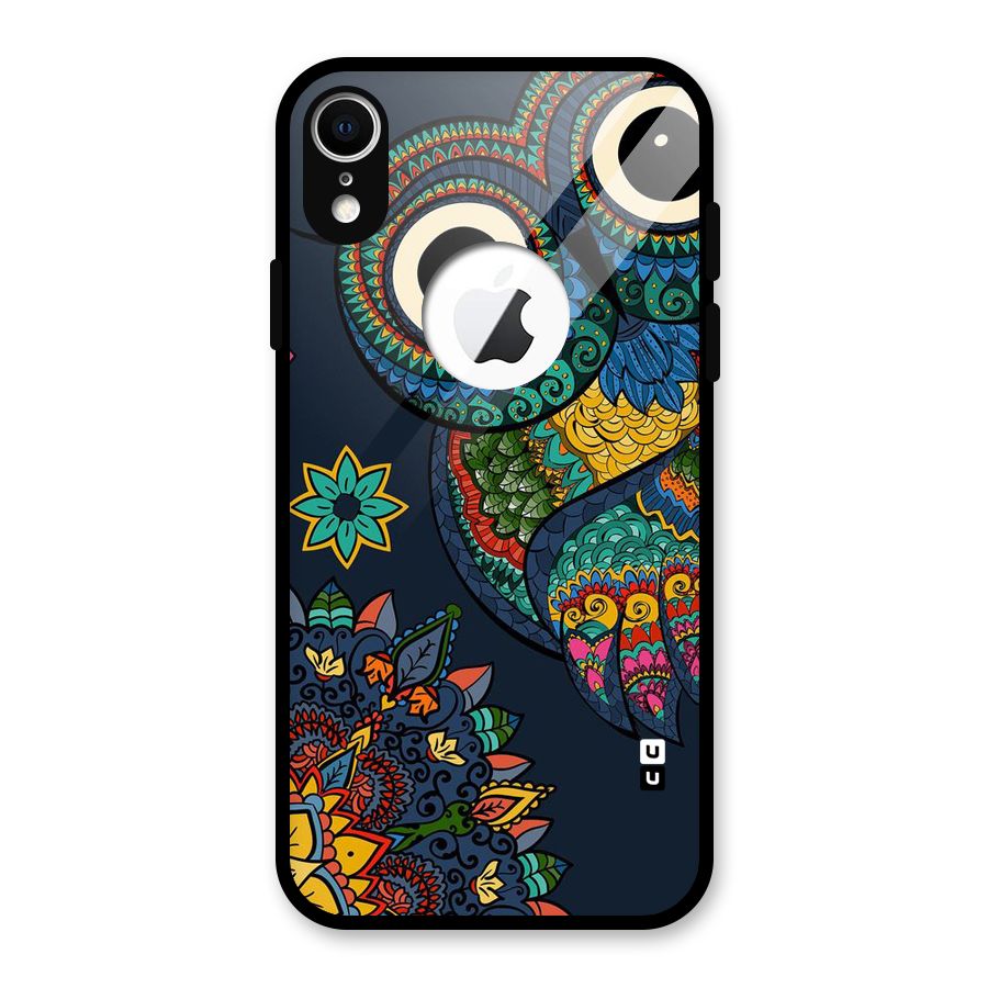 Owl Eyes Glass Back Case for iPhone XR Logo Cut