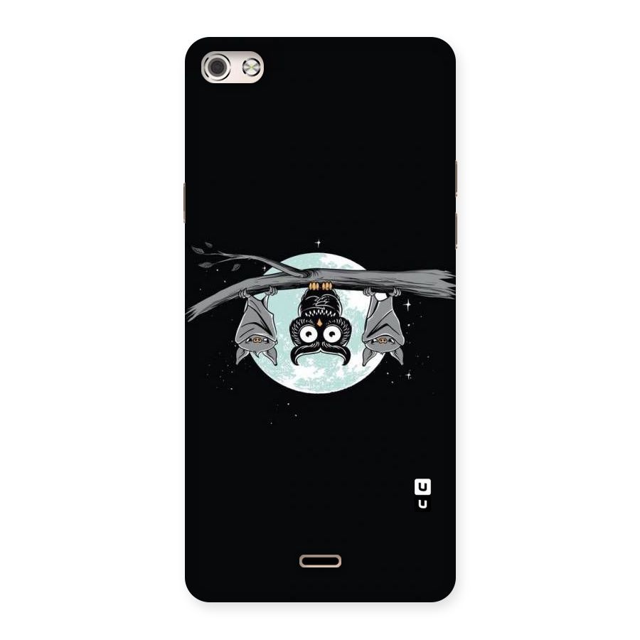 Owl Hanging Back Case for Micromax Canvas Silver 5