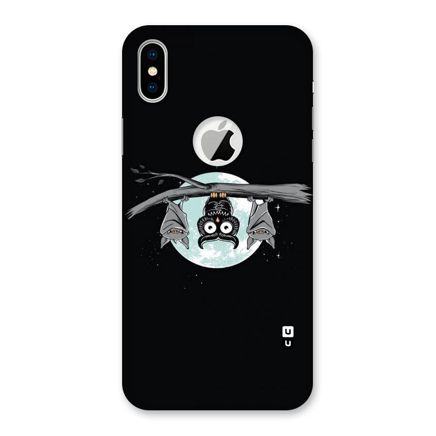 Owl Hanging Back Case for iPhone XS Logo Cut