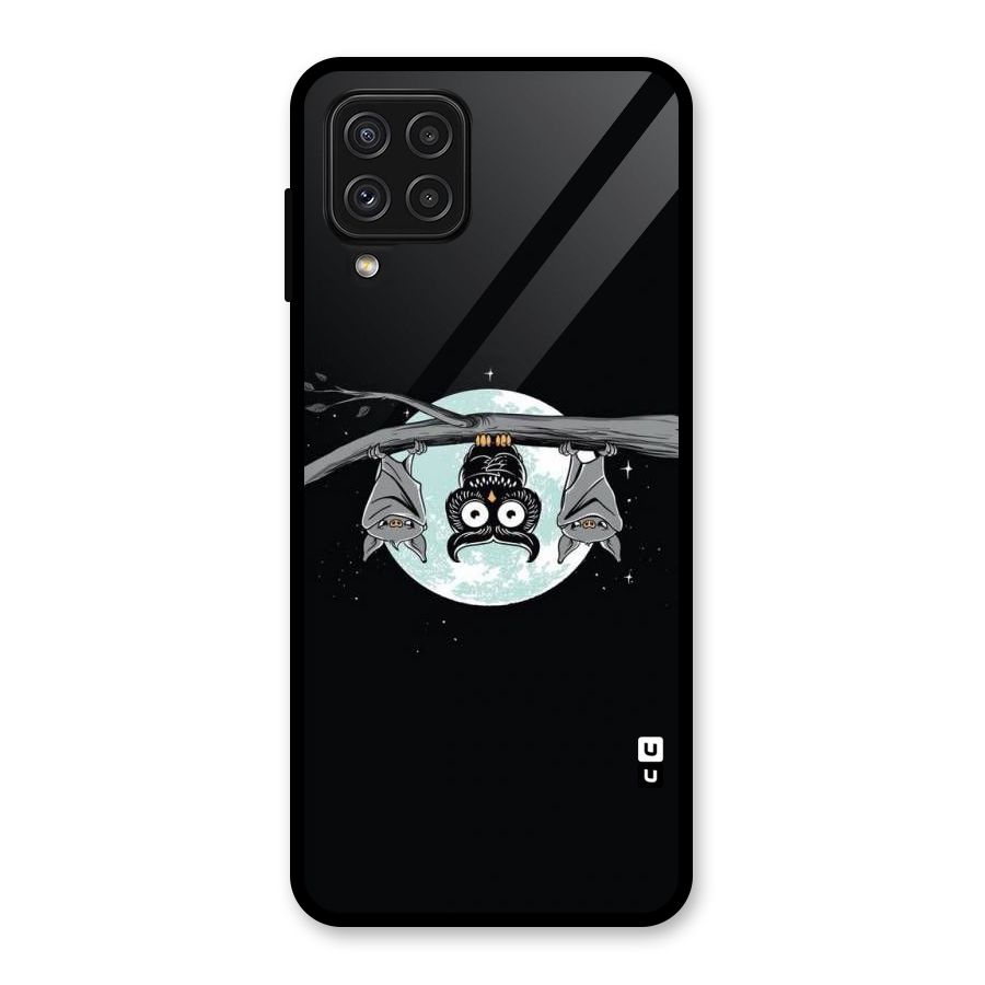 Owl Hanging Glass Back Case for Galaxy A22 4G