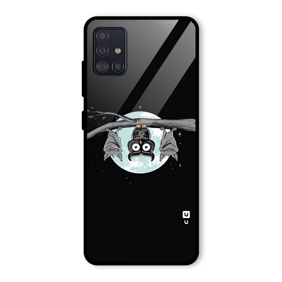 Owl Hanging Glass Back Case for Galaxy A51
