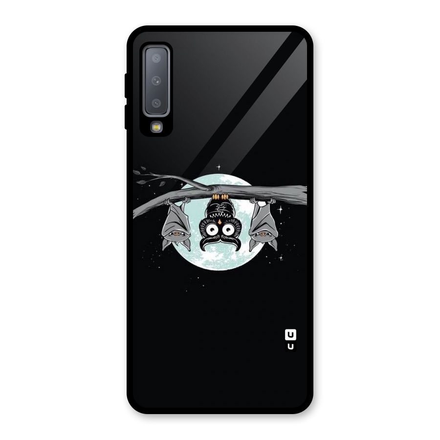 Owl Hanging Glass Back Case for Galaxy A7 (2018)