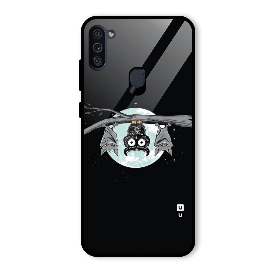 Owl Hanging Glass Back Case for Galaxy M11