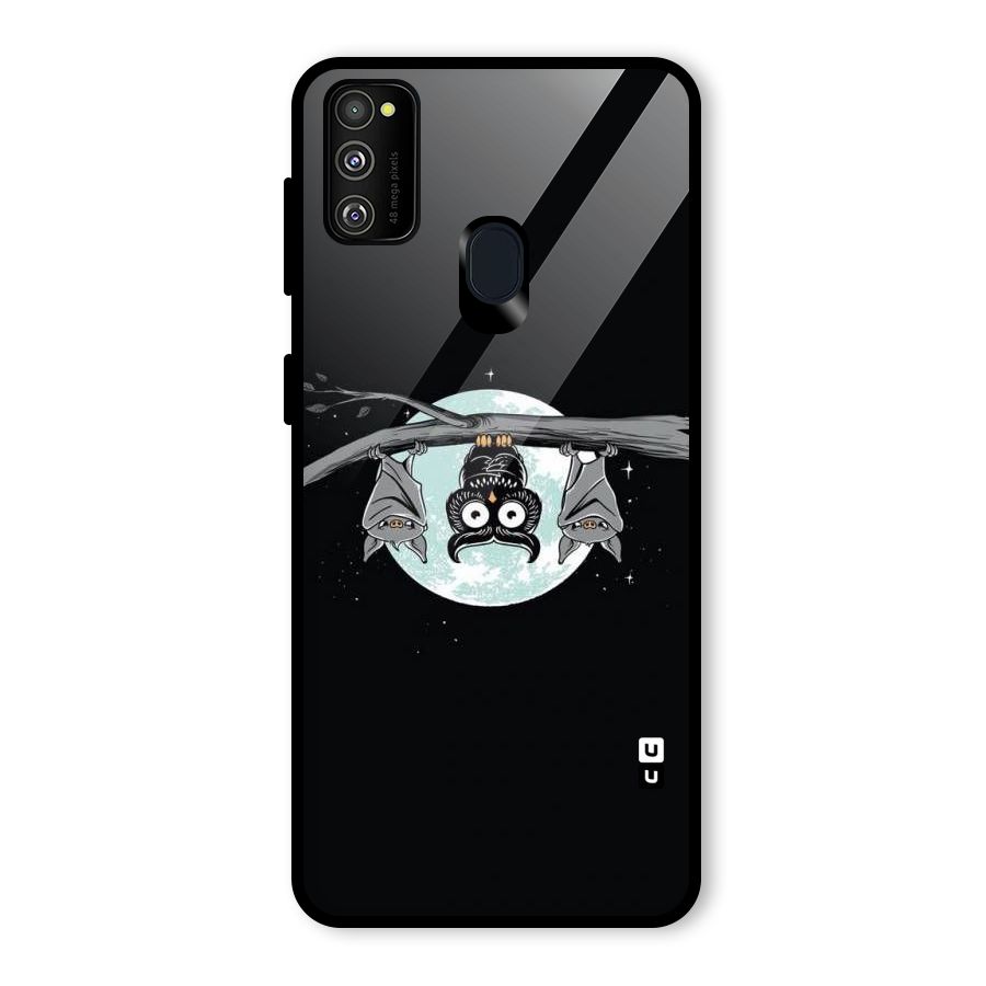 Owl Hanging Glass Back Case for Galaxy M21