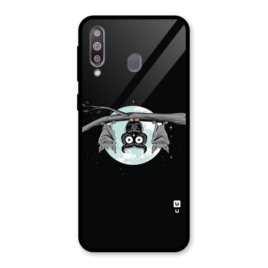 Owl Hanging Glass Back Case for Galaxy M30