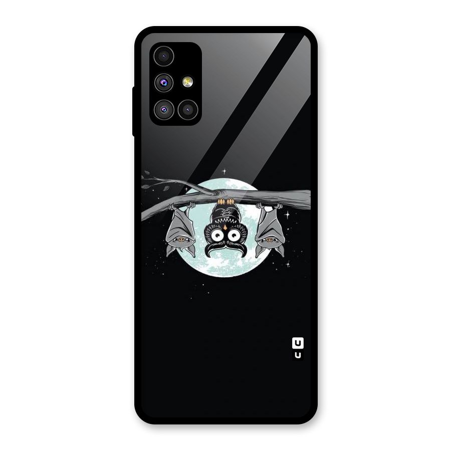 Owl Hanging Glass Back Case for Galaxy M51
