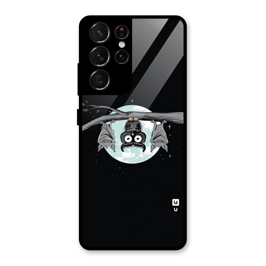 Owl Hanging Glass Back Case for Galaxy S21 Ultra 5G