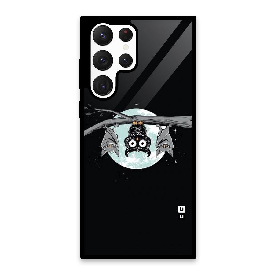 Owl Hanging Glass Back Case for Galaxy S22 Ultra 5G