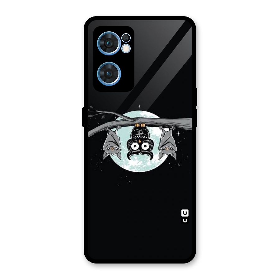 Owl Hanging Glass Back Case for Oppo Reno7 5G