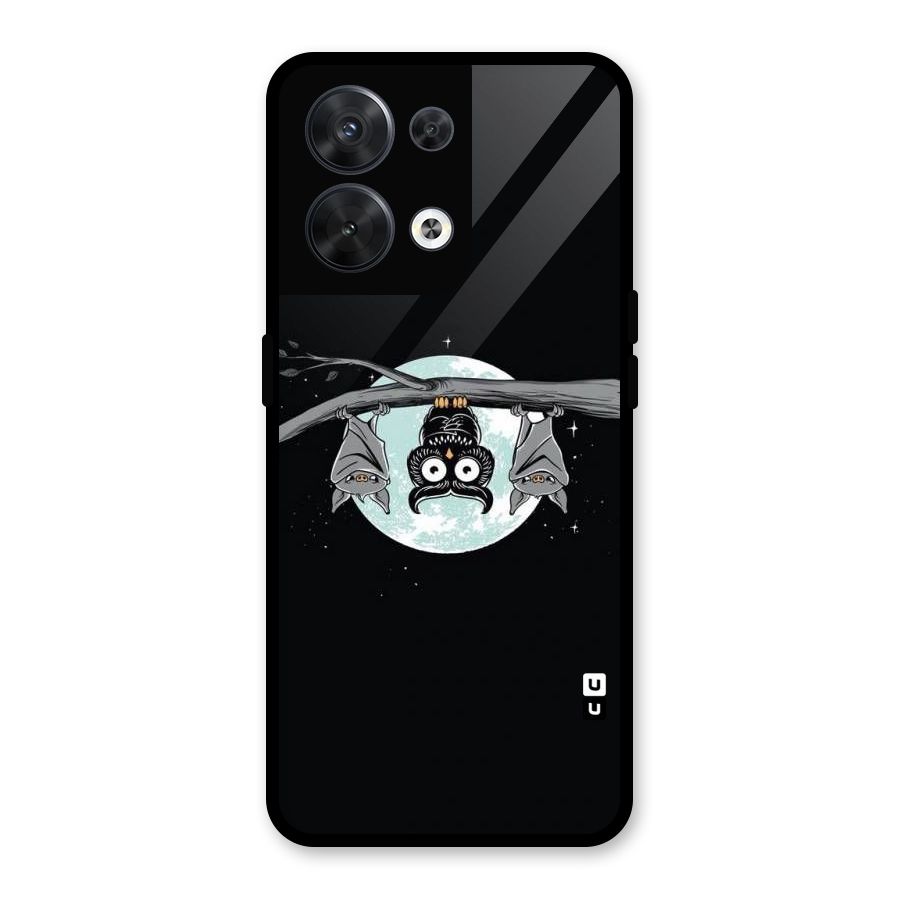 Owl Hanging Glass Back Case for Oppo Reno8 5G