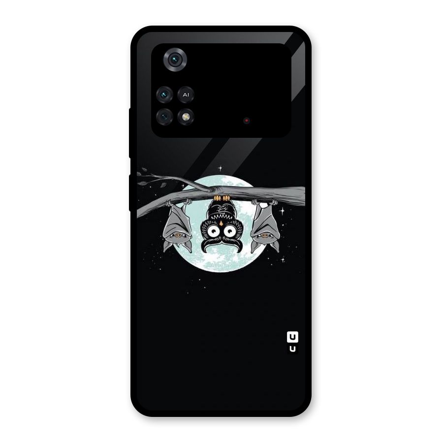 Owl Hanging Glass Back Case for Poco M4 Pro 4G
