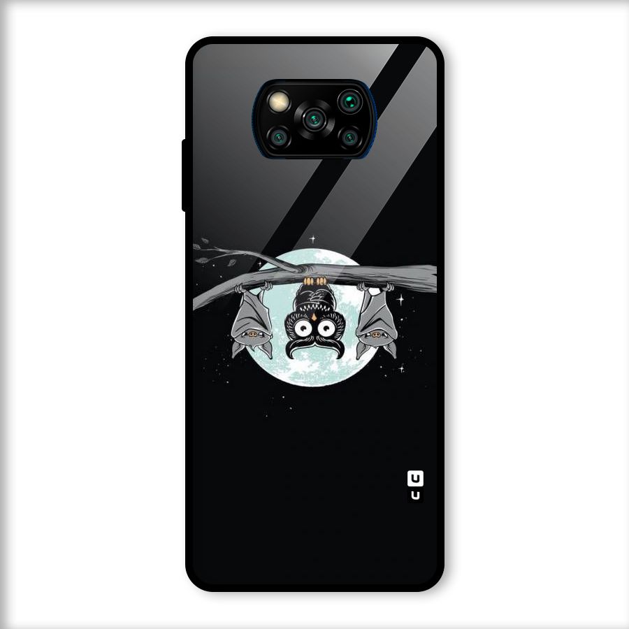 Owl Hanging Glass Back Case for Poco X3