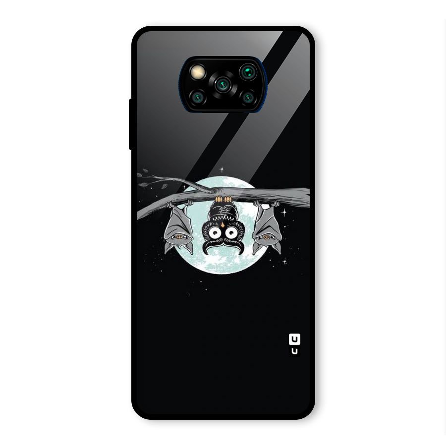 Owl Hanging Glass Back Case for Poco X3 Pro
