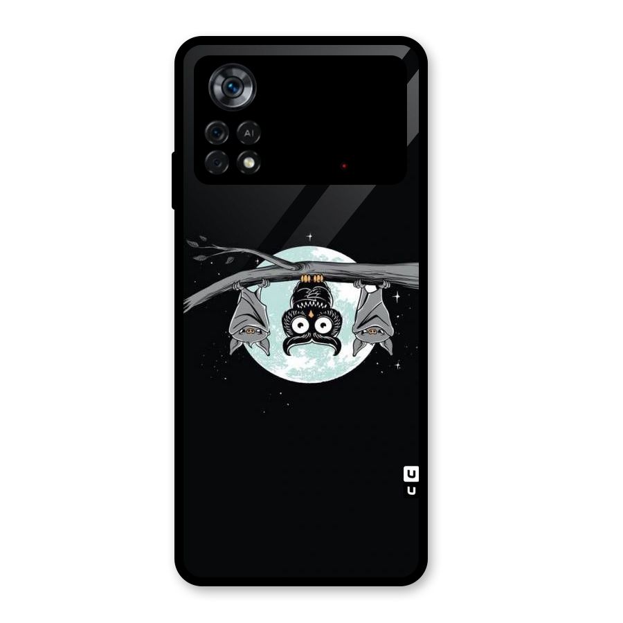 Owl Hanging Glass Back Case for Poco X4 Pro 5G