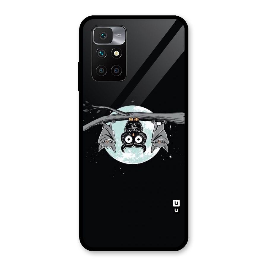 Owl Hanging Glass Back Case for Redmi 10 Prime