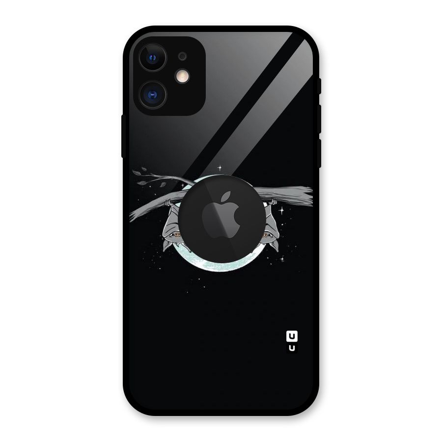 Owl Hanging Glass Back Case for iPhone 11 Logo Cut