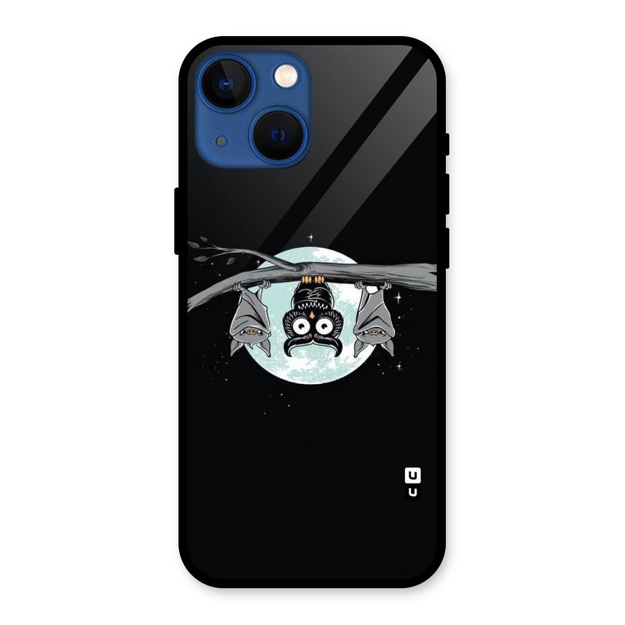 Owl Hanging Glass Back Case for iPhone 13 Mini
