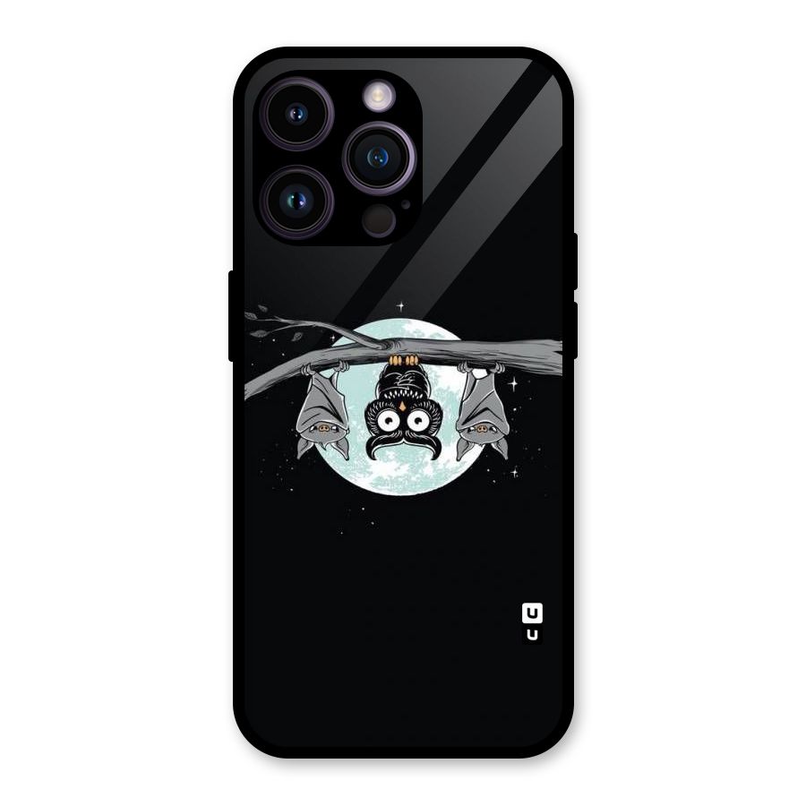 Owl Hanging Glass Back Case for iPhone 14 Pro Max
