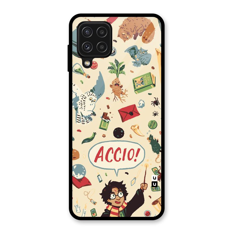 Owl Letter Glass Back Case for Galaxy A22 4G