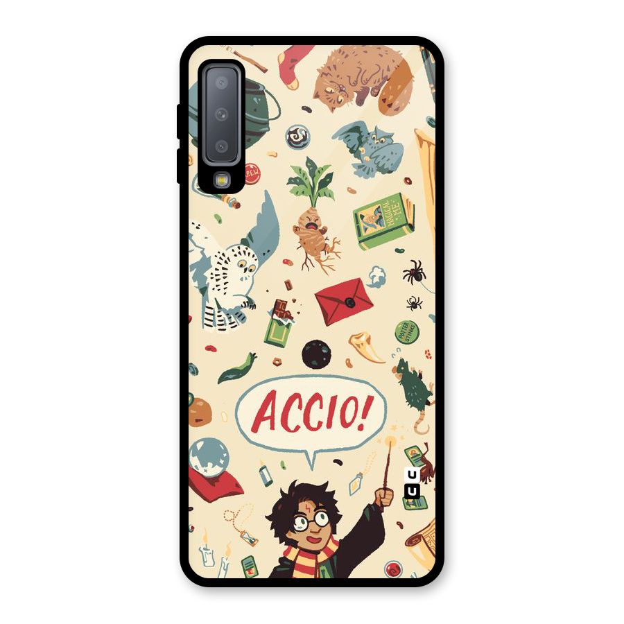 Owl Letter Glass Back Case for Galaxy A7 (2018)