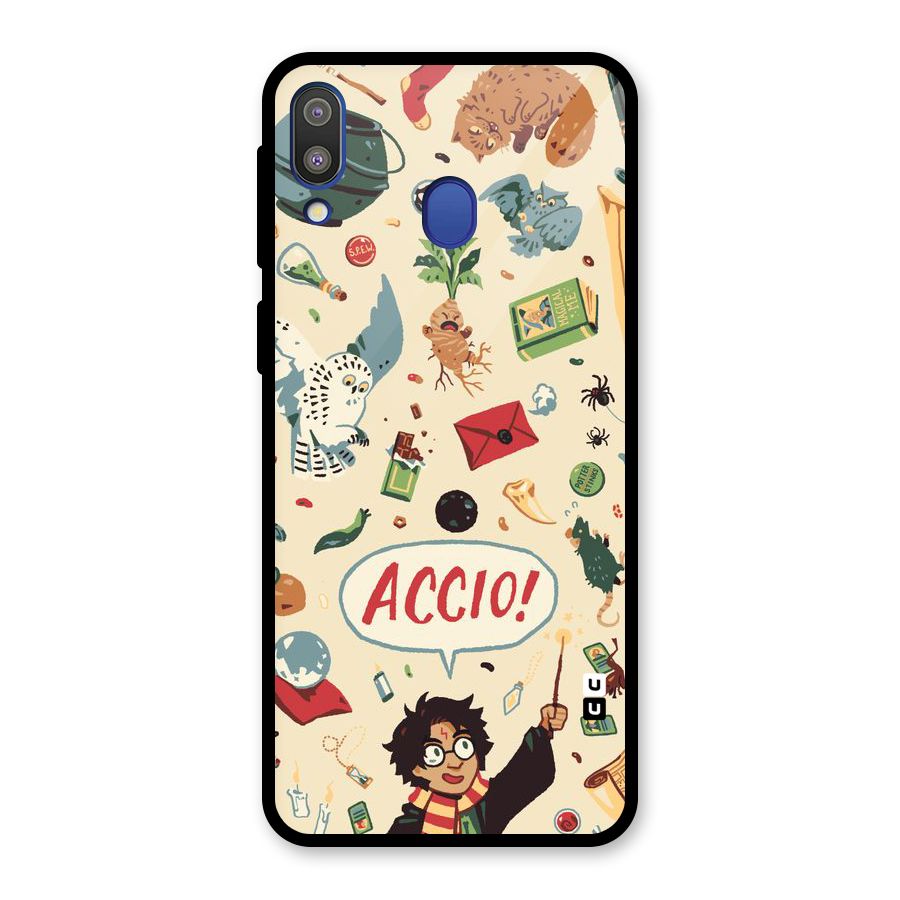Owl Letter Glass Back Case for Galaxy M20