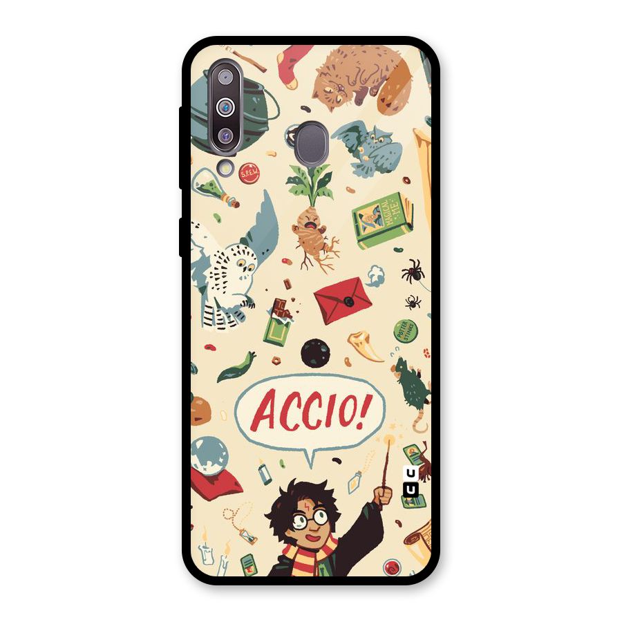 Owl Letter Glass Back Case for Galaxy M30