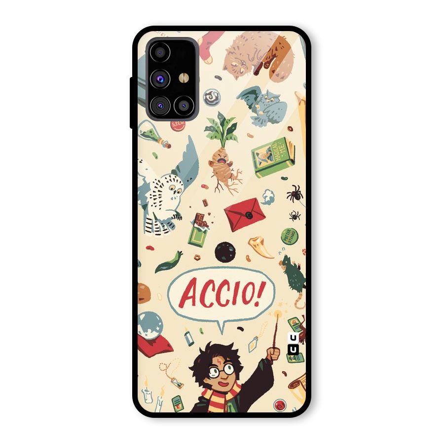 Owl Letter Glass Back Case for Galaxy M31s