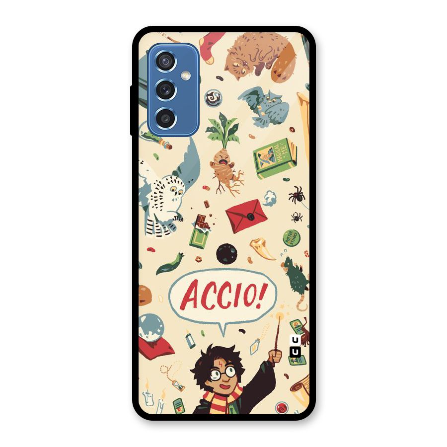 Owl Letter Glass Back Case for Galaxy M52 5G