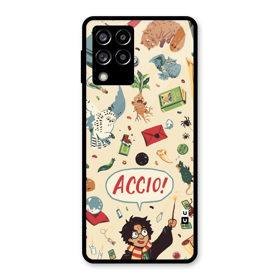 Owl Letter Glass Back Case for Galaxy M53 5G