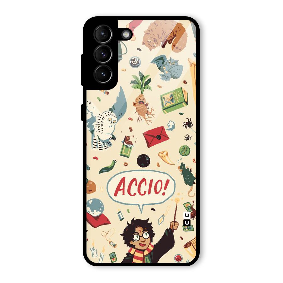 Owl Letter Glass Back Case for Galaxy S21 Plus