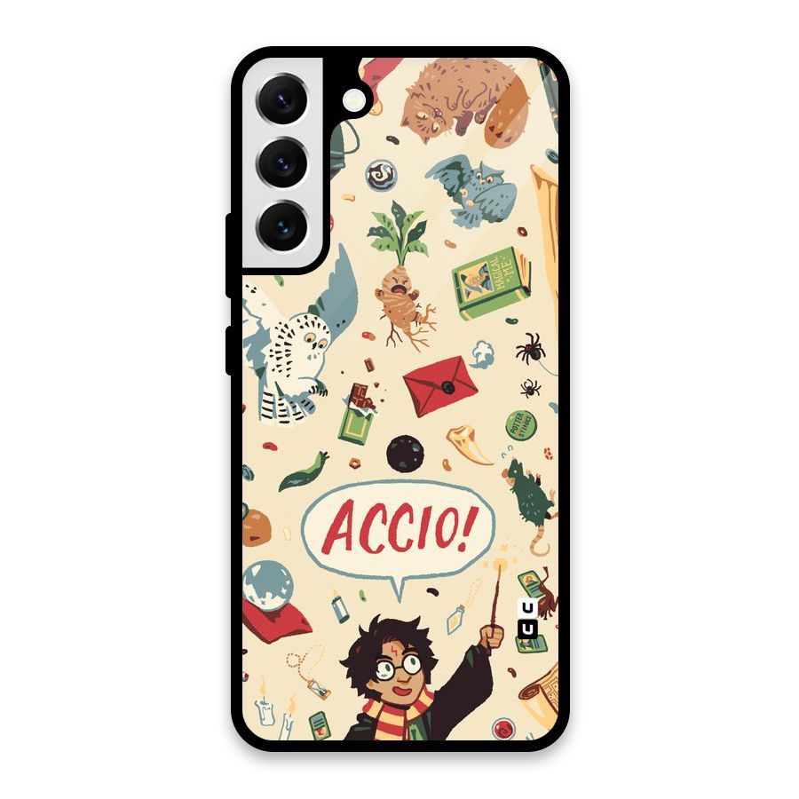 Owl Letter Glass Back Case for Galaxy S22 Plus 5G