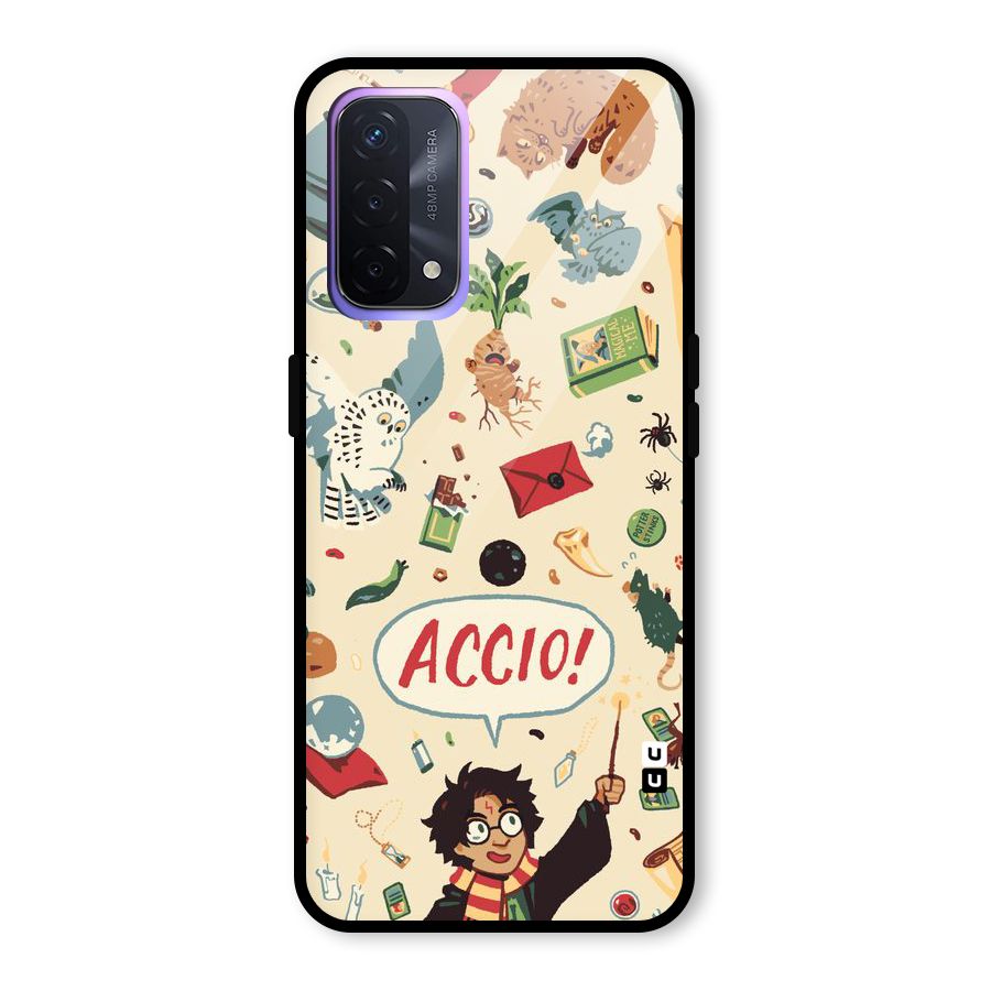 Owl Letter Glass Back Case for Oppo A74 5G