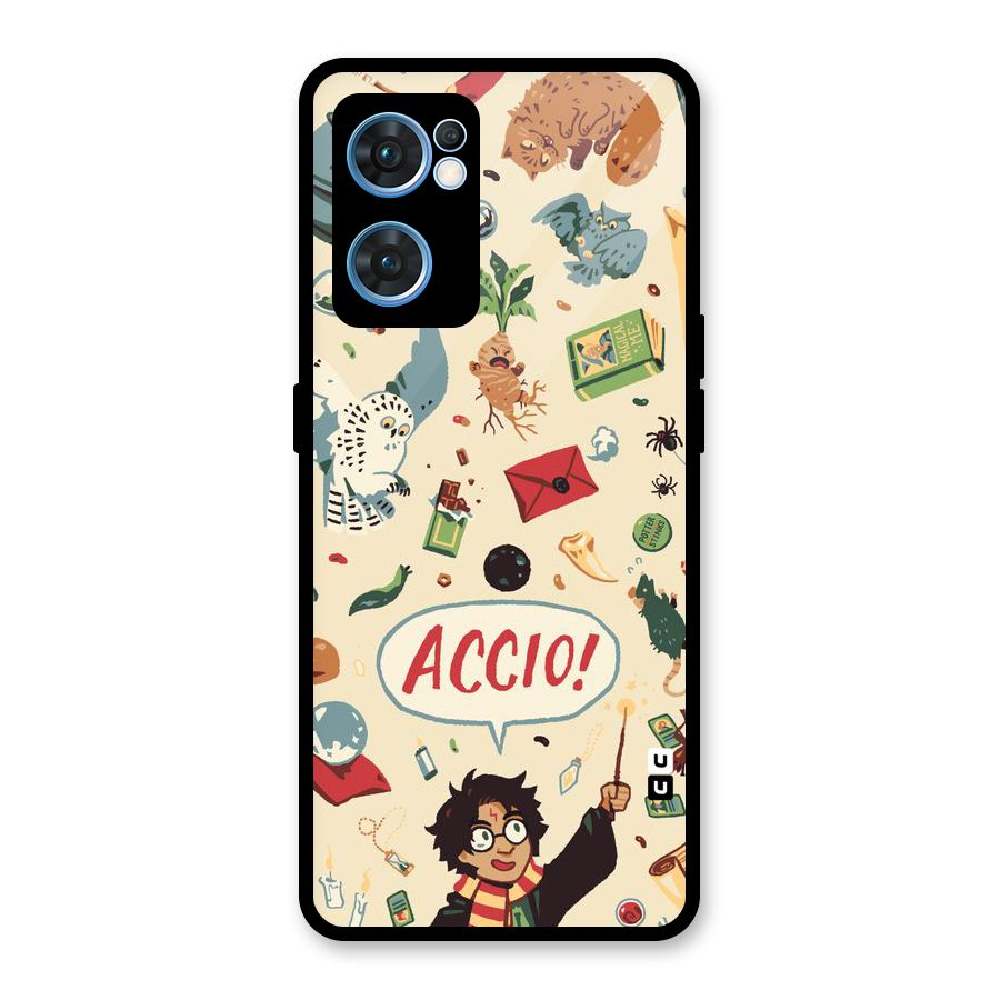 Owl Letter Glass Back Case for Oppo Reno7 5G