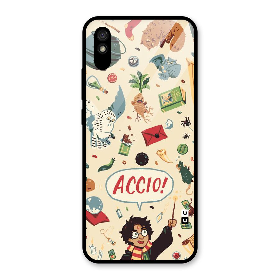 Owl Letter Glass Back Case for Redmi 9A