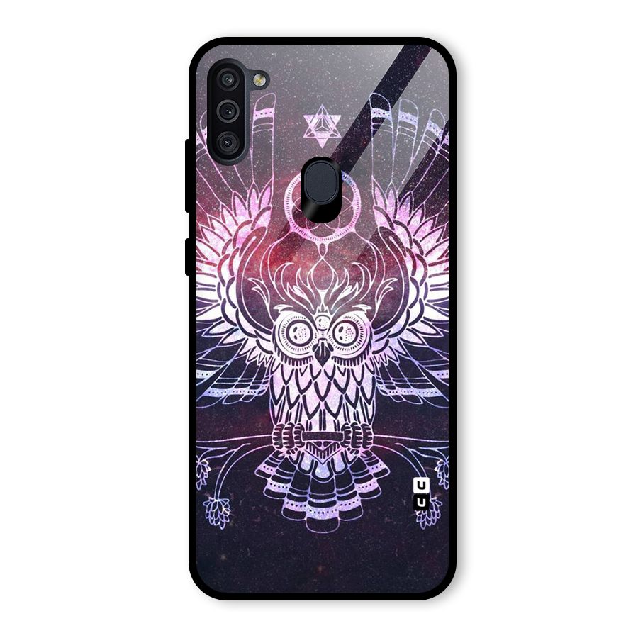 Owl Quirk Swag Glass Back Case for Galaxy M11