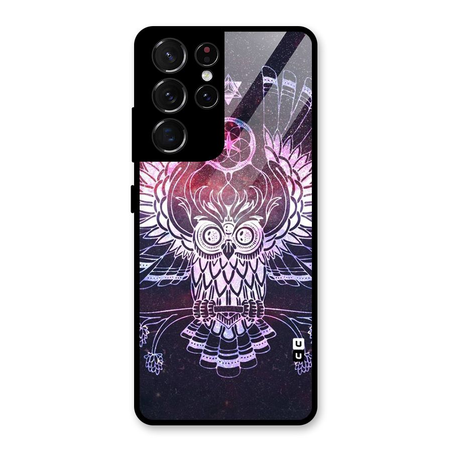 Owl Quirk Swag Glass Back Case for Galaxy S21 Ultra 5G